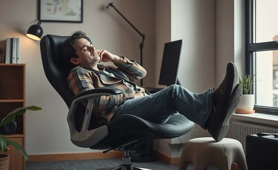 La micro-sieste avec les pieds surélevés : la technique ultime pour booster votre récupération au bureau